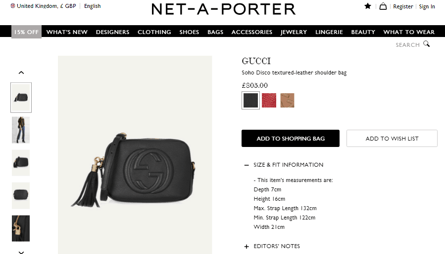 英國網NET-A-PORTER優惠碼2024,  Gucci包包只需HK$6,030即香港官網61折+有退稅價